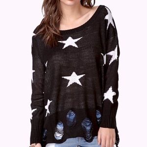 Wildfox knitted distressed star sweater